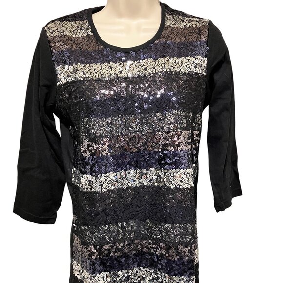 NWT Quacker Factory Sequins Blouse Size: XS - Picture 1 of 7